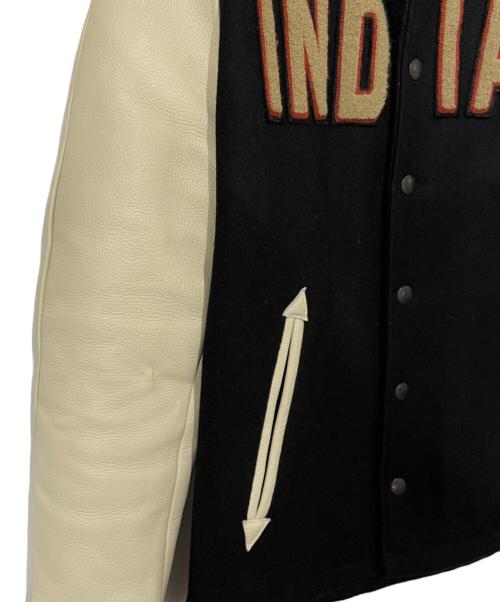 INDIAN MOTORCYCLE（インディアンモーターサイクル）INDIAN MOTORCYCLE (インディアンモーターサイクル) スタジャン ブラック×アイボリー サイズ:Lの古着・服飾アイテム