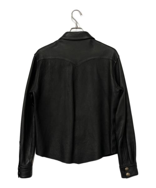 RED MOON（レッドムーン）RED MOON (レッドムーン) レザーシャツ ブラック サイズ:42の古着・服飾アイテム