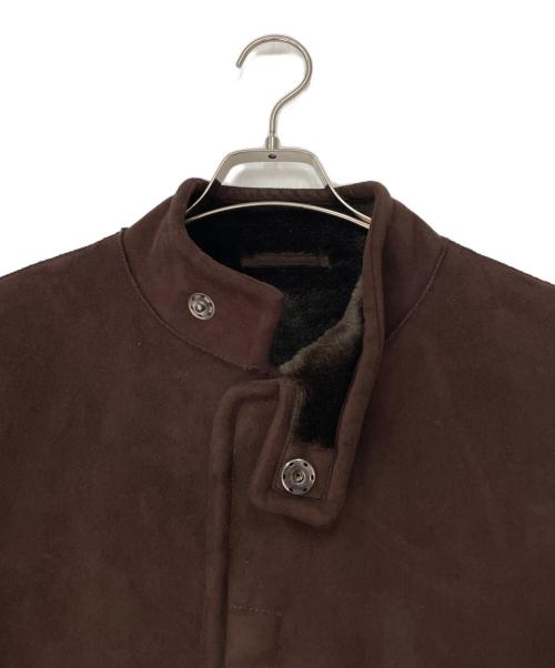 ARMANI COLLEZIONI（アルマーニ コレツィオーニ）ARMANI COLLEZIONI (アルマーニ コレツィオーニ) フェイクムートンコート ブラウン サイズ:46の古着・服飾アイテム