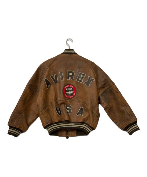 AVIREX（アヴィレックス）AVIREX (アヴィレックス) レザージャケット ブラウン サイズ:XSの古着・服飾アイテム