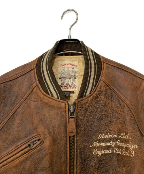 AVIREX（アヴィレックス）AVIREX (アヴィレックス) レザージャケット ブラウン サイズ:XSの古着・服飾アイテム