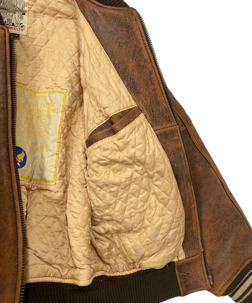 AVIREX（アヴィレックス）AVIREX (アヴィレックス) レザージャケット ブラウン サイズ:XSの古着・服飾アイテム