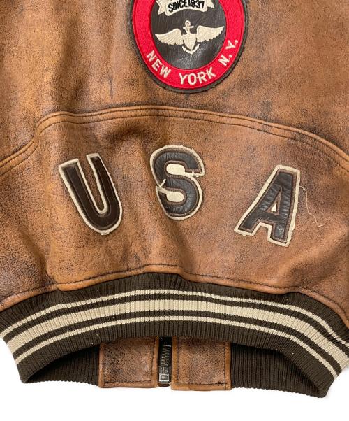 AVIREX（アヴィレックス）AVIREX (アヴィレックス) レザージャケット ブラウン サイズ:XSの古着・服飾アイテム