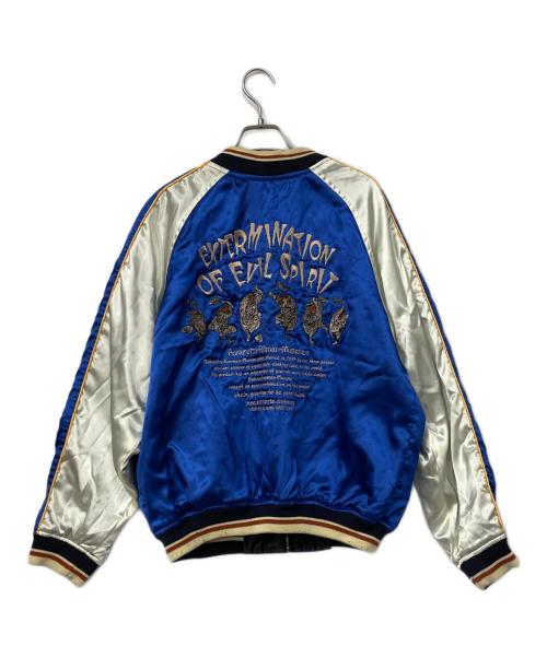 爆烈爛漫娘（バクレツランマンムスメ）爆烈爛漫娘 (バクレツランマンムスメ) スカジャン ブルー×ブラック サイズ:42の古着・服飾アイテム