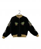 HOUSTONヒューストン）の古着「ベロアスカジャン」｜ブラック