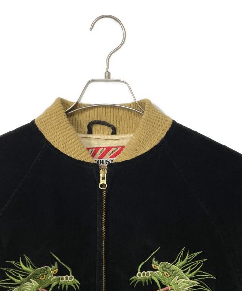 HOUSTON（ヒューストン）HOUSTON (ヒューストン) ベロアスカジャン ブラック サイズ:Mの古着・服飾アイテム