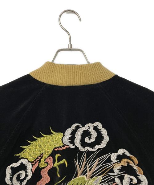 HOUSTON（ヒューストン）HOUSTON (ヒューストン) ベロアスカジャン ブラック サイズ:Mの古着・服飾アイテム