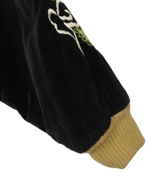 HOUSTON（ヒューストン）HOUSTON (ヒューストン) ベロアスカジャン ブラック サイズ:Mの古着・服飾アイテム