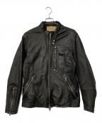 AVIREXアヴィレックス）の古着「レザーライダースジャケット」｜ブラック