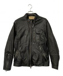 AVIREX（アヴィレックス）の古着「レザーライダースジャケット」｜ブラック