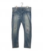 JAPAN BLUE JEANSジャパンブルージーンズ）の古着「ダメージ加工デニムパンツ」｜ブルー