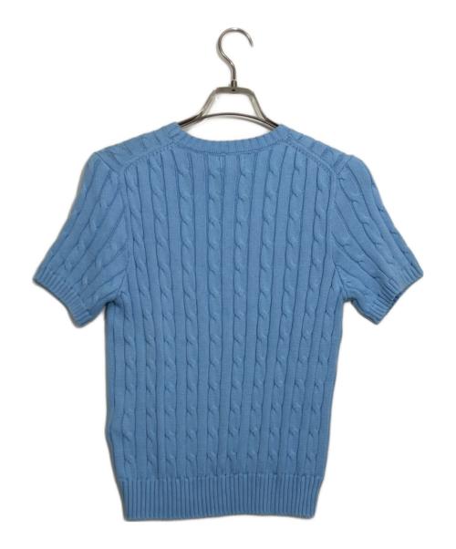 POLO RALPH LAUREN（ポロ・ラルフローレン）POLO RALPH LAUREN (ポロ・ラルフローレン) ポニー刺繍半袖ニット スカイブルー サイズ:M 未使用品の古着・服飾アイテム