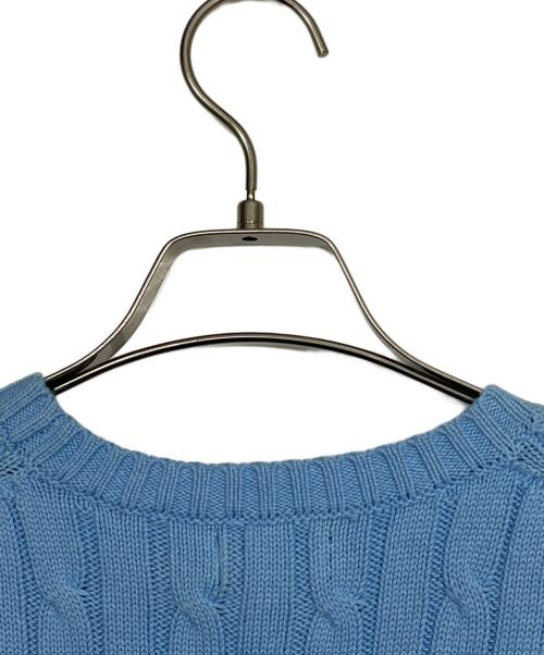 POLO RALPH LAUREN（ポロ・ラルフローレン）POLO RALPH LAUREN (ポロ・ラルフローレン) ポニー刺繍半袖ニット スカイブルー サイズ:M 未使用品の古着・服飾アイテム