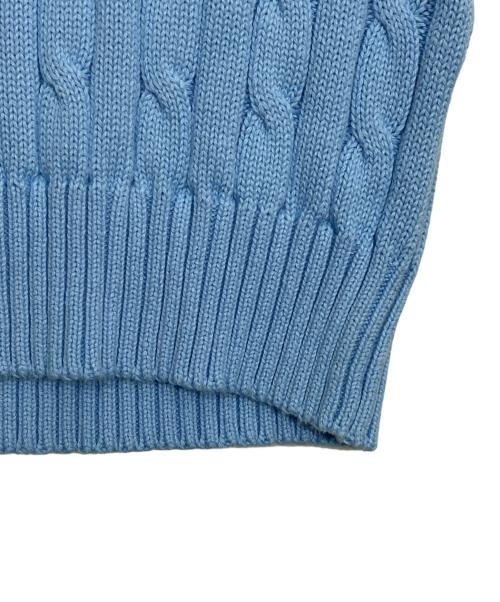 POLO RALPH LAUREN（ポロ・ラルフローレン）POLO RALPH LAUREN (ポロ・ラルフローレン) ポニー刺繍半袖ニット スカイブルー サイズ:M 未使用品の古着・服飾アイテム