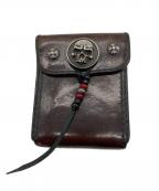 NO BRANDノーブランド）の古着「シルバー付ショートウォレット」｜ブラウン