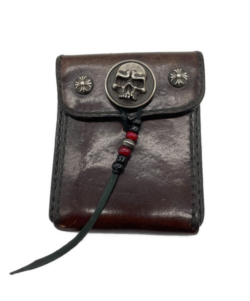 NO BRAND（ノーブランド）NO BRAND (ノーブランド) シルバー付ショートウォレット ブラウンの古着・服飾アイテム