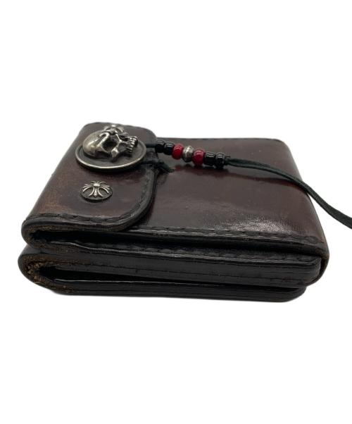 NO BRAND（ノーブランド）NO BRAND (ノーブランド) シルバー付ショートウォレット ブラウンの古着・服飾アイテム