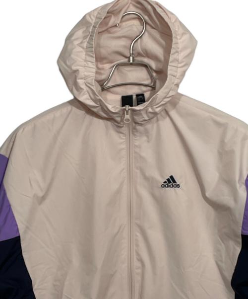 adidas（アディダス）adidas (アディダス) カラーブロック ルーズフィット ウィンドブレーカー ライトピンク×パープル×ブラック サイズ:XSの古着・服飾アイテム