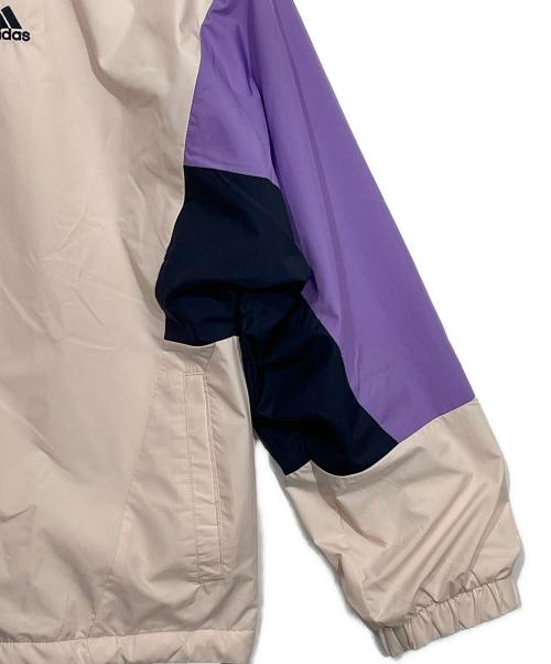adidas（アディダス）adidas (アディダス) カラーブロック ルーズフィット ウィンドブレーカー ライトピンク×パープル×ブラック サイズ:XSの古着・服飾アイテム
