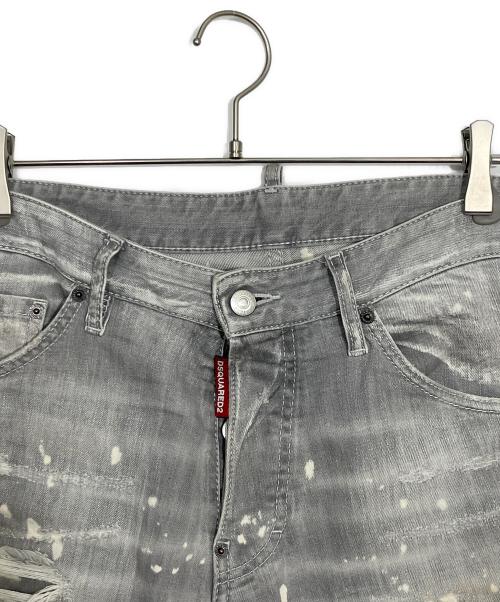 DSQUARED2（ディースクエアード）DSQUARED2 (ディースクエアード) ダメージ加工デニムパンツ グレー サイズ:48の古着・服飾アイテム