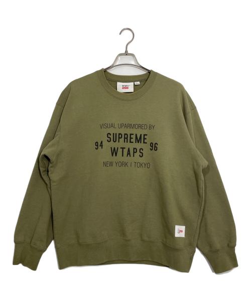 WTAPS（ダブルタップス）WTAPS (ダブルタップス) Supreme (シュプリーム) クルーネックスウェット オリーブ サイズ:Lの古着・服飾アイテム