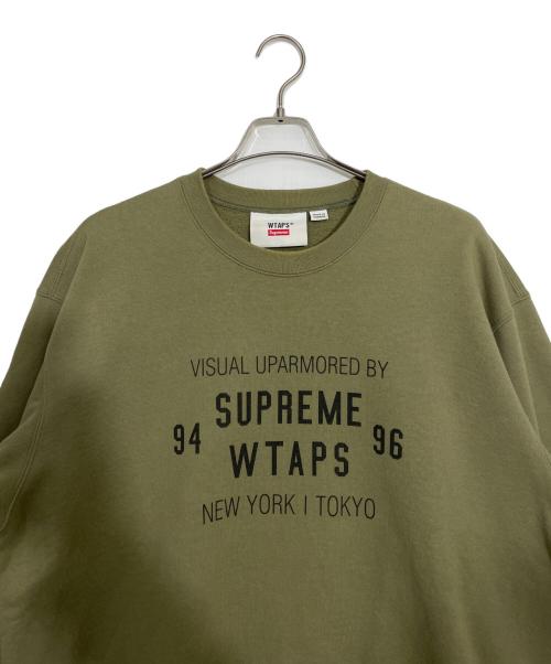 WTAPS（ダブルタップス）WTAPS (ダブルタップス) Supreme (シュプリーム) クルーネックスウェット オリーブ サイズ:Lの古着・服飾アイテム