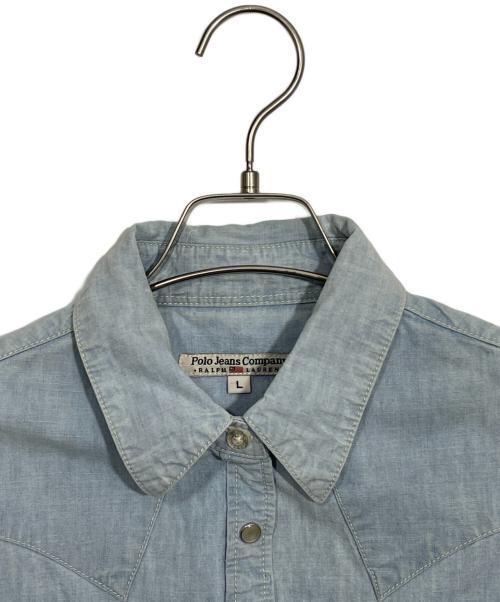 POLO RALPH LAUREN（ポロ・ラルフローレン）POLO RALPH LAUREN (ポロ・ラルフローレン) デニムウエスタンシャツ ブルー サイズ:Lの古着・服飾アイテム