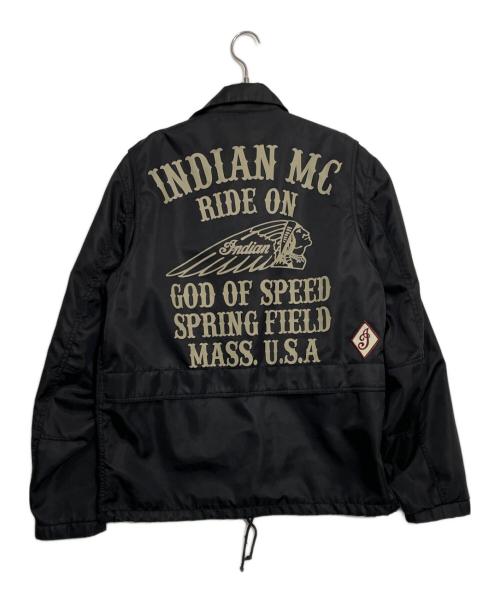 INDIAN MOTORCYCLE（インディアンモーターサイクル）INDIAN MOTORCYCLE (インディアンモーターサイクル) ライダースジャケット ブラック サイズ:Lの古着・服飾アイテム