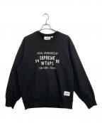 WTAPS×SUPREMEダブルタップス×シュプリーム）の古着「クルーネックスウェット」｜ブラック