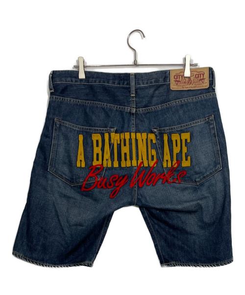 A BATHING APE（アベイシングエイプ）A BATHING APE (アベイシングエイプ) デニムハーフパンツ インディゴ サイズ:Ｌの古着・服飾アイテム