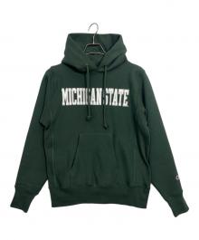 Champion REVERSE WEAVE×MICHIGAN STATE（チャンピオン リバース ウィーブ）の古着「プルオーバーパーカー」｜グリーン