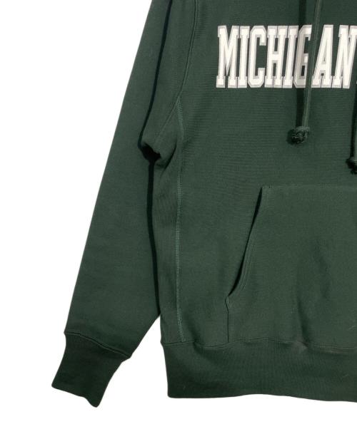 Champion REVERSE WEAVE（チャンピオン リバース ウィーブ）Champion REVERSE WEAVE (チャンピオン リバース ウィーブ) MICHIGAN STATE プルオーバーパーカー グリーン サイズ:Mの古着・服飾アイテム