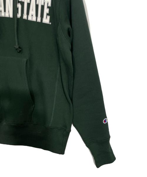 Champion REVERSE WEAVE（チャンピオン リバース ウィーブ）Champion REVERSE WEAVE (チャンピオン リバース ウィーブ) MICHIGAN STATE プルオーバーパーカー グリーン サイズ:Mの古着・服飾アイテム