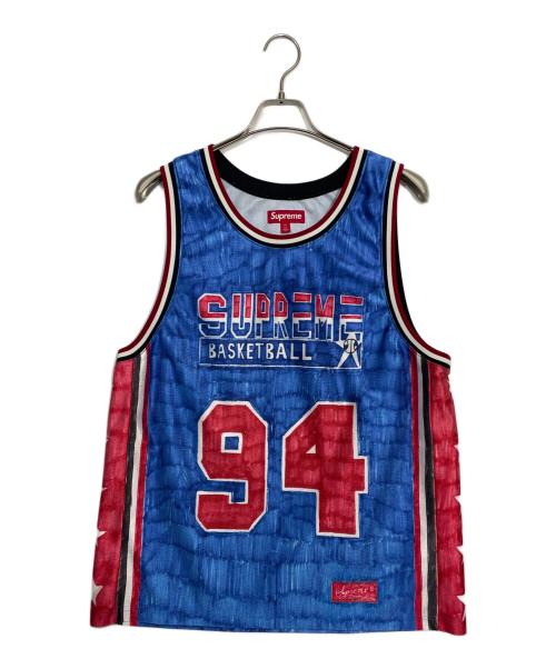 SUPREME（シュプリーム）SUPREME (シュプリーム) タンクトップ ブルー×レッド サイズ:Mの古着・服飾アイテム