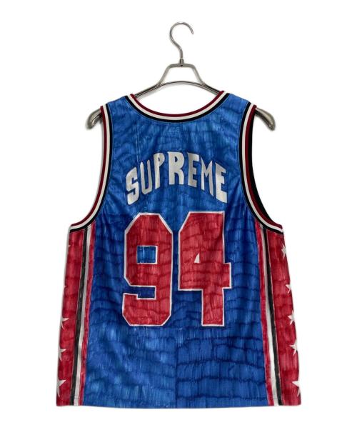 SUPREME（シュプリーム）SUPREME (シュプリーム) タンクトップ ブルー×レッド サイズ:Mの古着・服飾アイテム