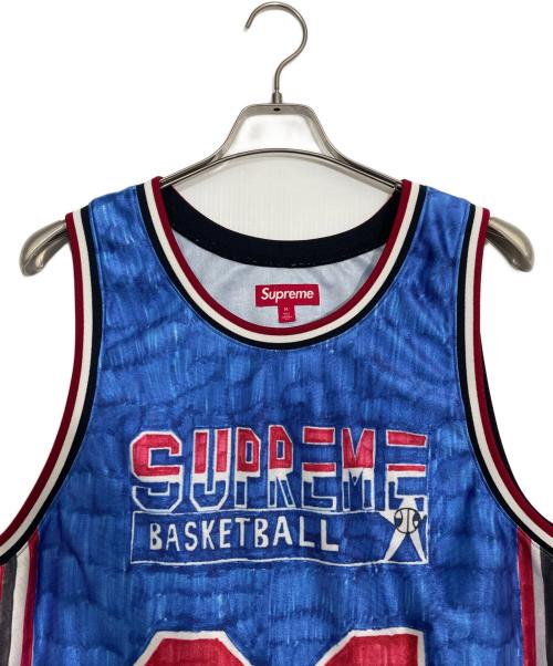 SUPREME（シュプリーム）SUPREME (シュプリーム) タンクトップ ブルー×レッド サイズ:Mの古着・服飾アイテム