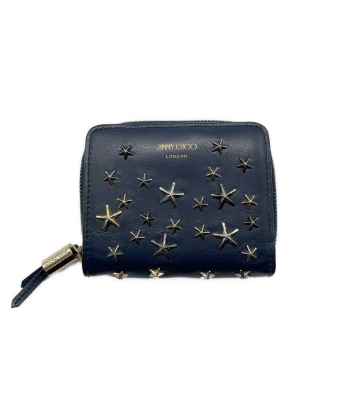 JIMMY CHOO（ジミーチュウ）JIMMY CHOO (ジミーチュウ) 2つ折り財布 ネイビーの古着・服飾アイテム
