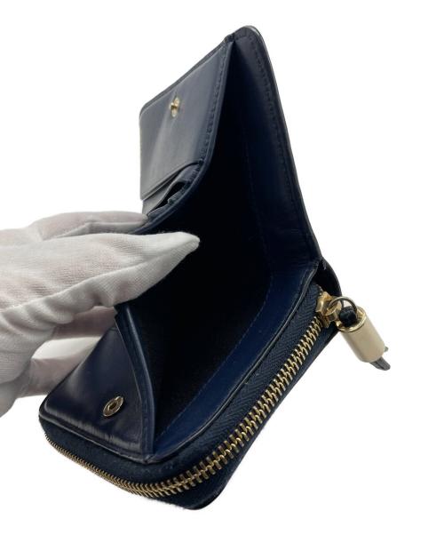 JIMMY CHOO（ジミーチュウ）JIMMY CHOO (ジミーチュウ) 2つ折り財布 ネイビーの古着・服飾アイテム