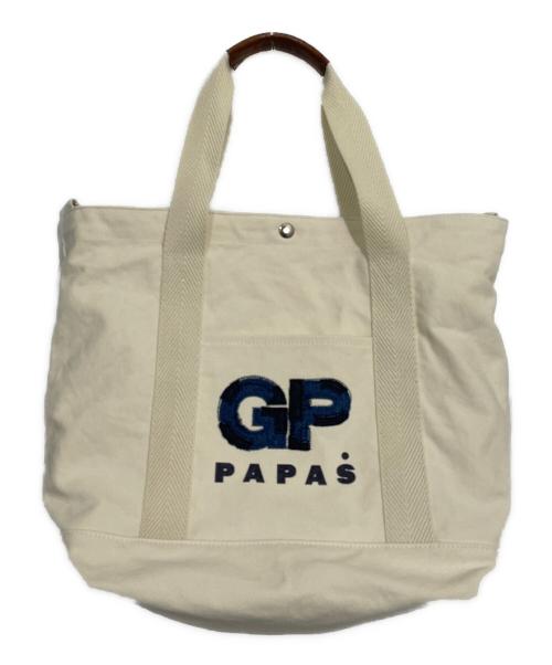 PAPAS（パパス）PAPAS (パパス) トートバッグ アイボリーの古着・服飾アイテム