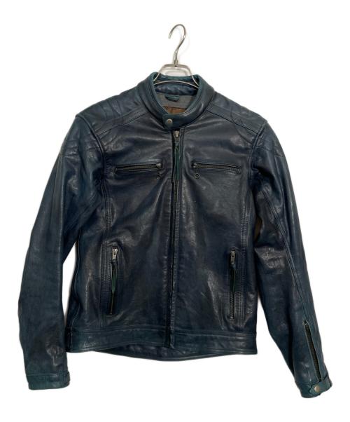DAYTONA（デイトナ）DAYTONA (デイトナ) レザーライダースジャケット ブルー サイズ:Lの古着・服飾アイテム