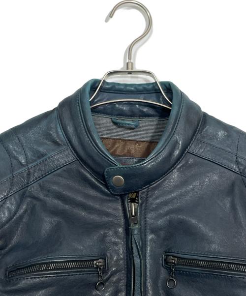 DAYTONA（デイトナ）DAYTONA (デイトナ) レザーライダースジャケット ブルー サイズ:Lの古着・服飾アイテム