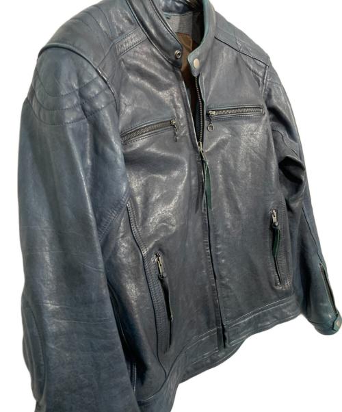 DAYTONA（デイトナ）DAYTONA (デイトナ) レザーライダースジャケット ブルー サイズ:Lの古着・服飾アイテム