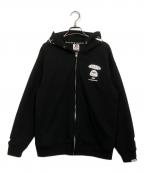 Aape BY A BATHING APEエーエイプ バイ アベイシングエイプ）の古着「ジップパーカー」｜ブラック