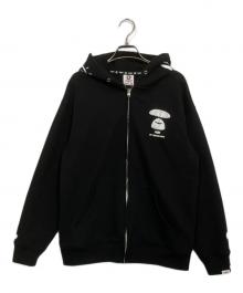 Aape BY A BATHING APE（エーエイプ バイ アベイシングエイプ）の古着「ジップパーカー」｜ブラック