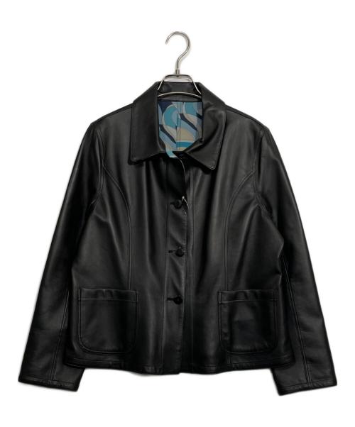 BOURGES（ブルージュ）BOURGES (ブルージュ) レザージャケット ブラック サイズ:Mの古着・服飾アイテム