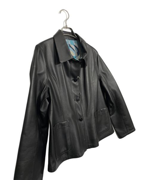 BOURGES（ブルージュ）BOURGES (ブルージュ) レザージャケット ブラック サイズ:Mの古着・服飾アイテム