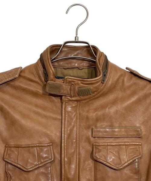 NO BRAND（ノーブランド）NO BRAND (ノーブランド) ラムレザージャケット ブラウン サイズ:Lの古着・服飾アイテム