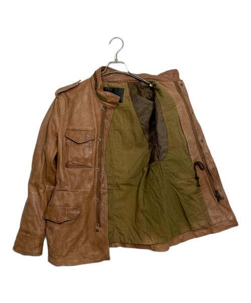 NO BRAND（ノーブランド）NO BRAND (ノーブランド) ラムレザージャケット ブラウン サイズ:Lの古着・服飾アイテム
