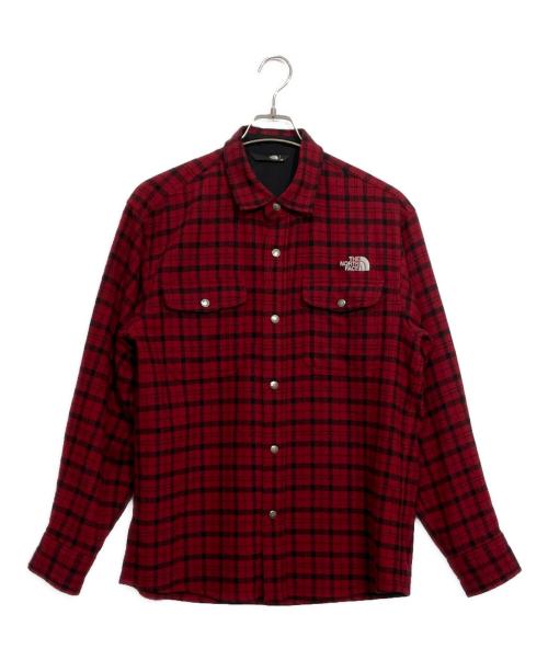 THE NORTH FACE（ザ ノース フェイス）THE NORTH FACE (ザ ノース フェイス) ブラッシュウッドウールシャツ レッド サイズ:Mの古着・服飾アイテム