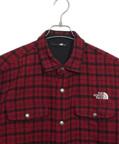 THE NORTH FACE（ザ ノース フェイス）THE NORTH FACE (ザ ノース フェイス) ブラッシュウッドウールシャツ レッド サイズ:Mの古着・服飾アイテム
